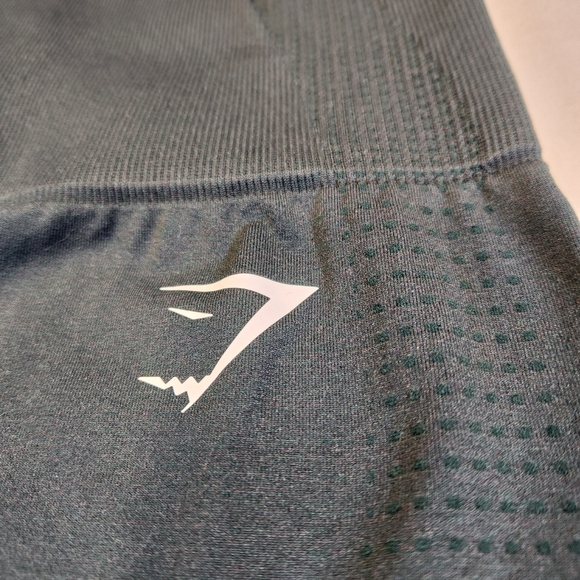 Gymshark Women's Ankle Leggings Dark Green Size L Knit Lightweight Activewear - Picture 4 of 6